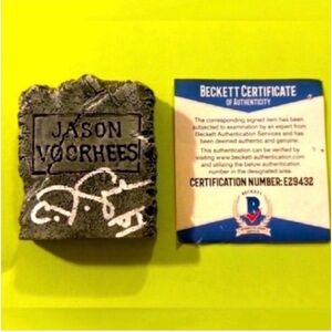 RARE Jason Voorhees Friday The 13Th Horror Movie Autograph Grave Stone With COA